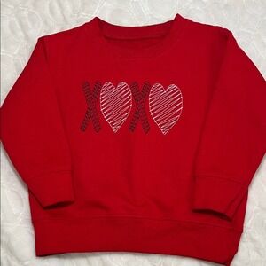 Girls Toddler Red XOXO Heart Sweatshirt‎ Valentine Pullover 3T